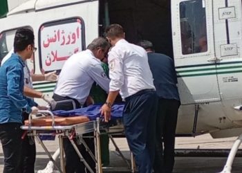 انتقال هوایی بیمار مسموم از تالش به رشت توسط بالگرد اورژانس ۱۱۵ گیلان